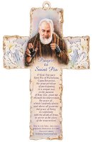 Wood Cross 6 inch/Saint Pio   (12515)