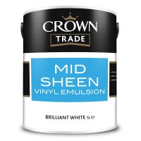 Crown Trade Crown Paint Mid Sheen Emulsion Brilliant White 5l