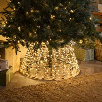 Festive Lit Gold Tree Skirt