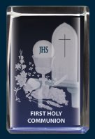 Laser Engraved Crystal/Communion Symbolic   (C50663)