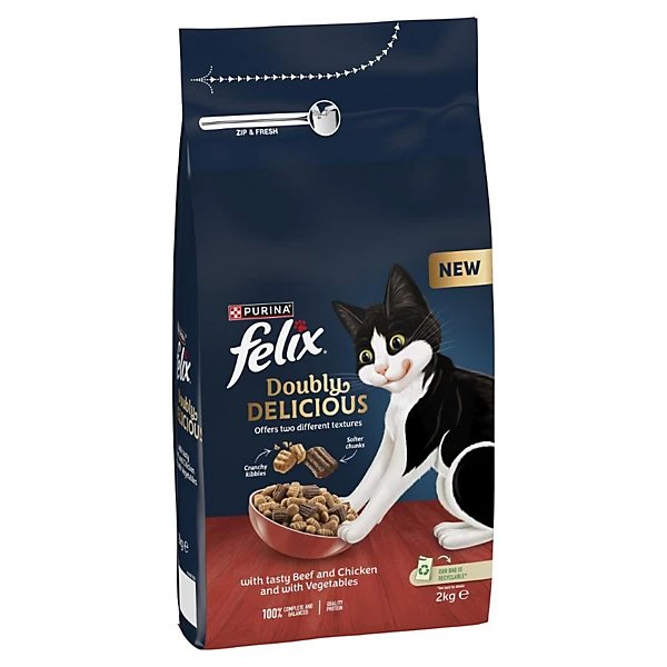 Felix 12621718 Cat Doubly Delicious Beef Chicken and Vegetables 5x2kg