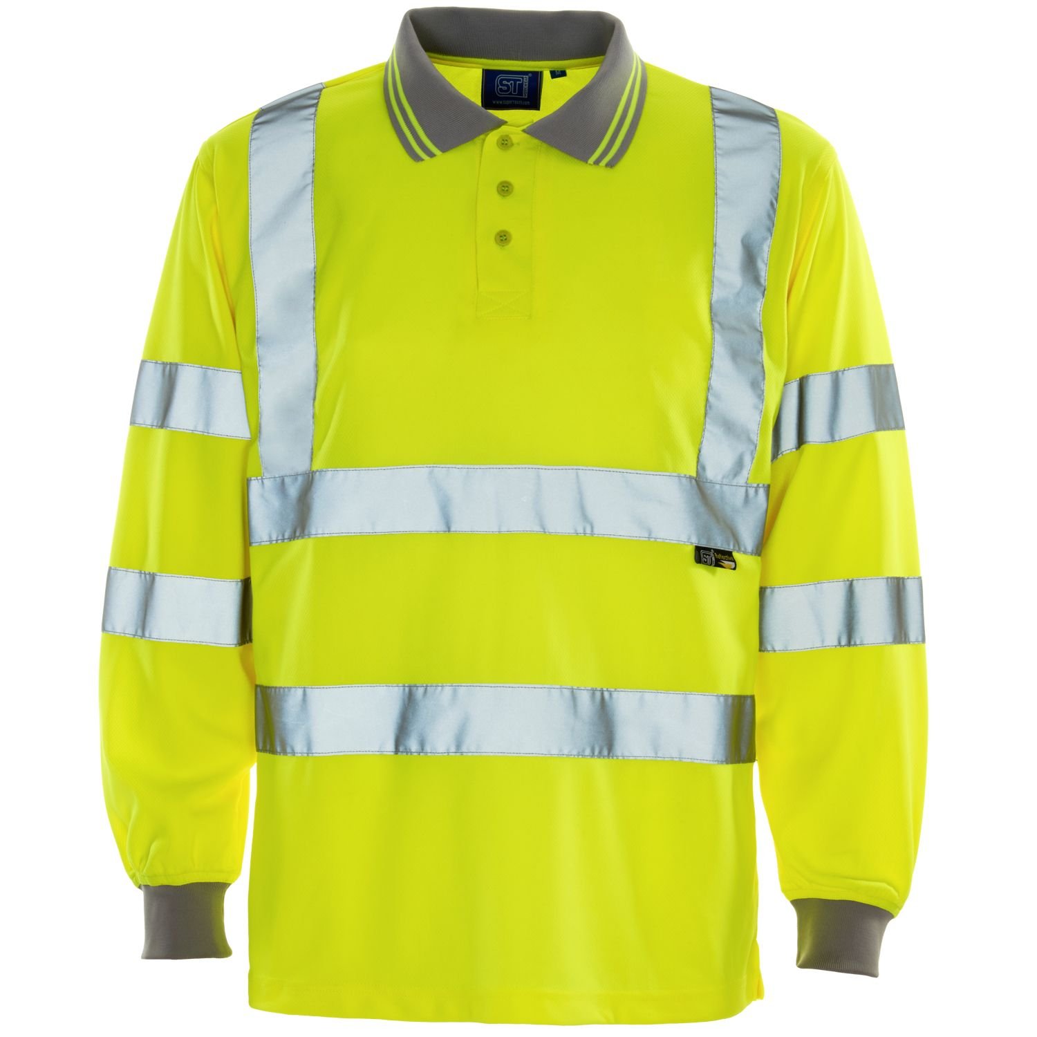 SUPERTOUCH HI VIS LONG SLEEVED BIRD EYE POLO SHIRT
