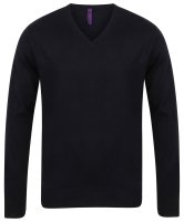 Henbury Navy 12 Gague V-Neck Jumper