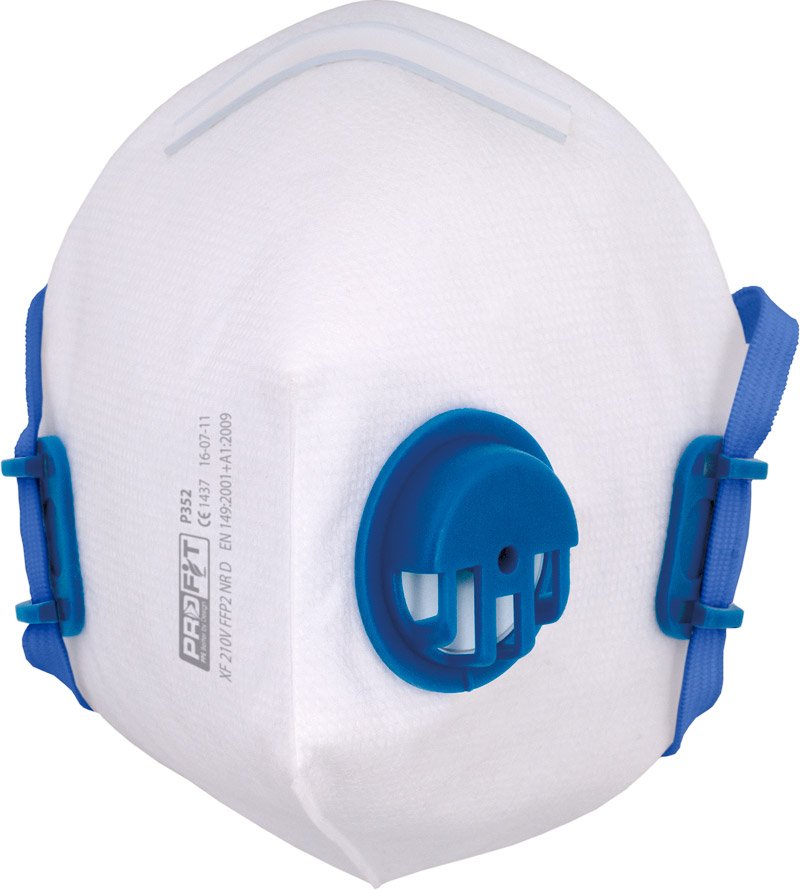 RS PRO Disposable Valved Fold Respirator-White One Size