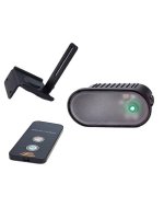 ForkLINE Laser Tine Guide projecting a bright laser line onto a pallet entry point