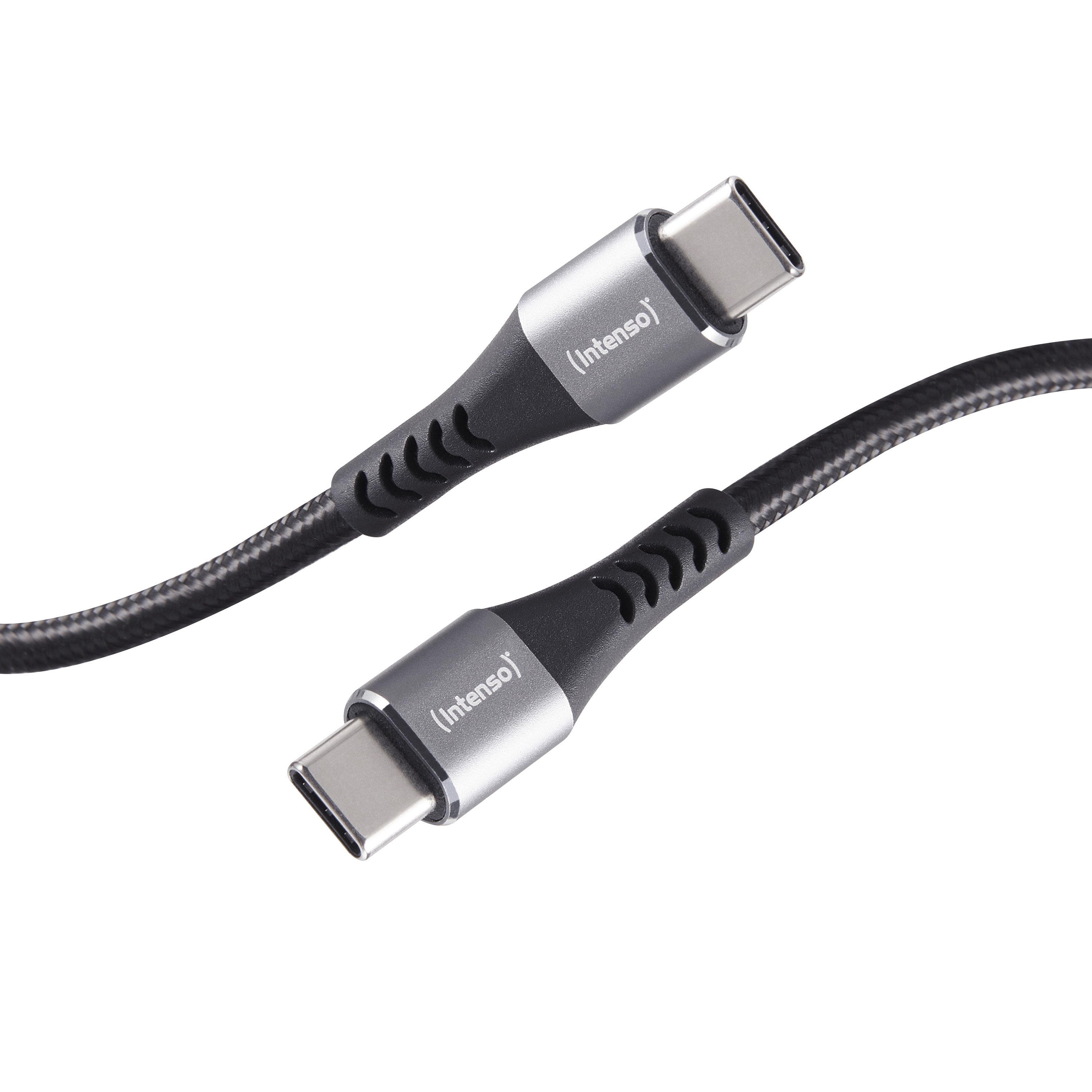Intenso INTENSO-7901000 USB-C to USB-C 1.5 m black front view, IC PLUS 