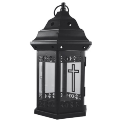 Metal Grave Light Lantern - Black