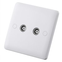 Slim Line 2 Gang TV Socket