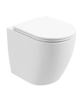 AVANTI BACK TO WALL RIMLESS WC & SEAT - SATIN WHITE