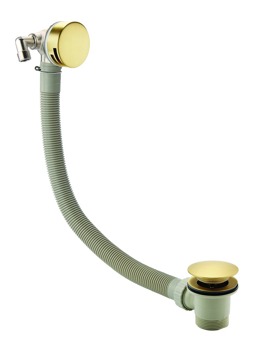 Tucker French Bath Filler Click Waste Brush Brass