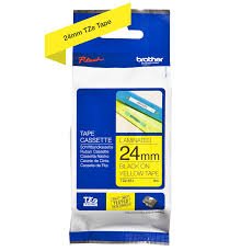 24mm Black on Yellow Brother Tape