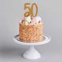Gold Number '50' Glitter Acrylic Cake Topper