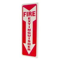 Fire Extinguisher Arrow, Angled, 4"W x 12"H, Aluminum