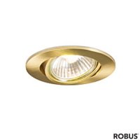 Robus RS208E-02 SALLY GU10 Mains voltage die cast aluminium downlight, IP20, Brass
