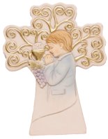Resin Communion Plaque/Cross/Boy 4 1/8 inch   (C36018)