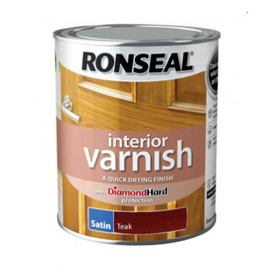 Ronseal Interior Satin Varnish - Teak 750ml
