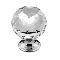Glass Knob with Chrome Base 35mm
