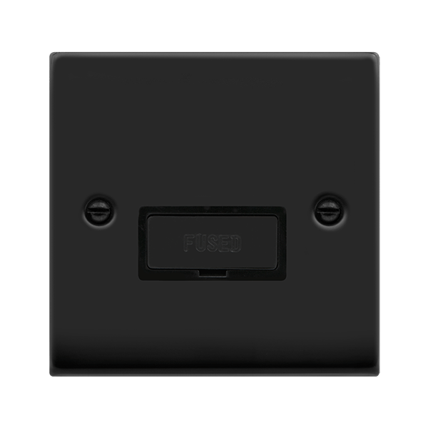Click Deco 13A Unswitched Fused Spur Matt Black Black Insert VPMB750BK
