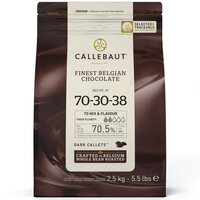 a brown bag of barry callebaut dark chocolate callets