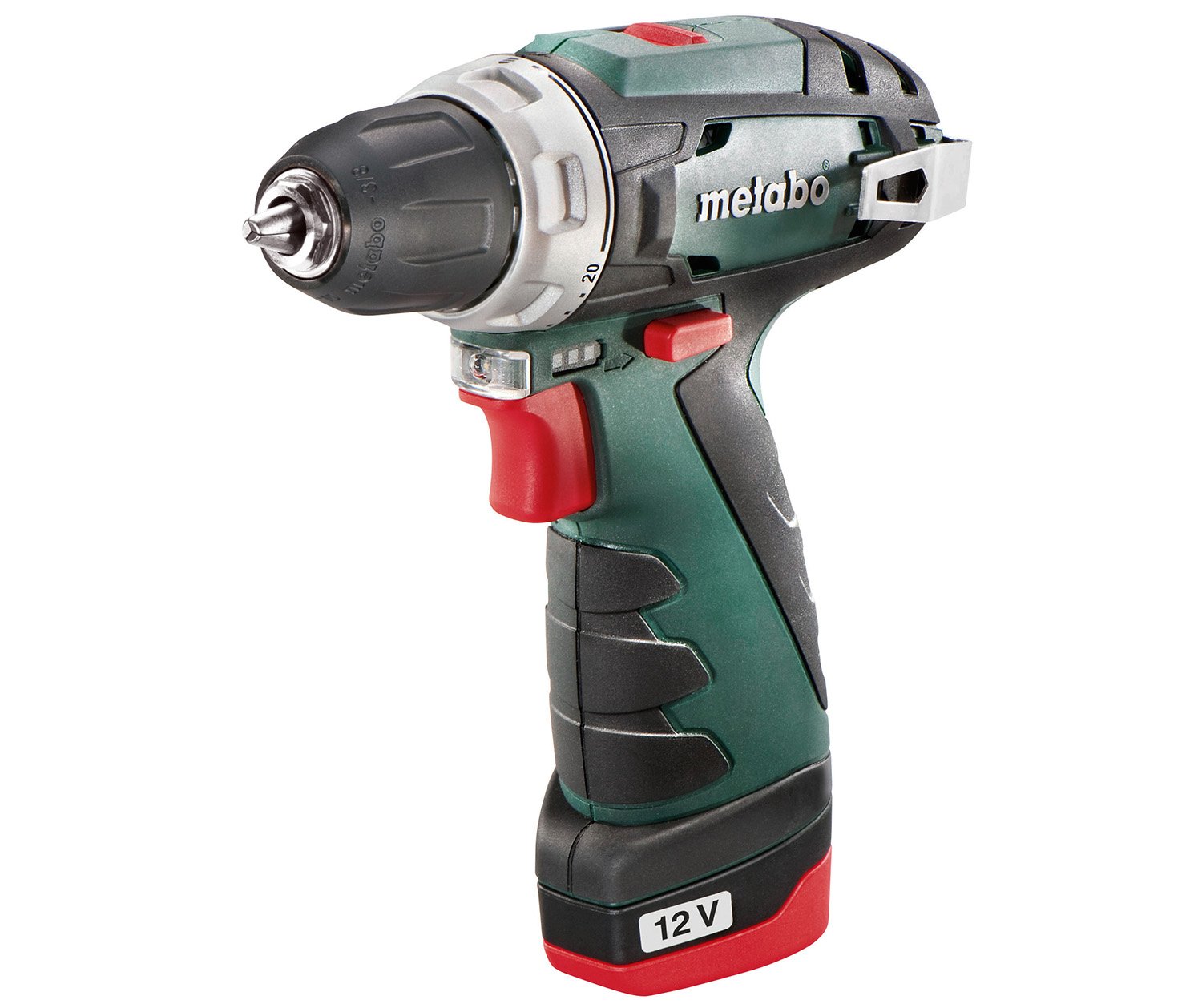Metabo BS Basic Cordless drill driver 2 x 12V 2.0Ah, LC24 Charger Push Style Plastic Carry Case
