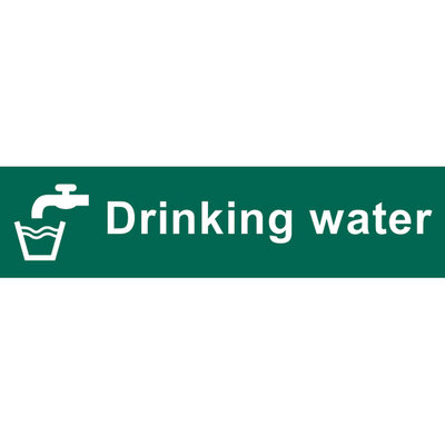 Safety Sign Drinking Water PVC 200x50mm