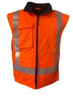 Hi-Vis TTMC Fleece Lined PU Vest, Orange