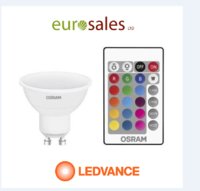 4.5W RGBW (W=827)  LED GU10 C/W REMOTE CONTROL, 4YR WARRANTY, 25,000HRS, 250LM (DIMMABLE VIA REMOTE CONTROLL)