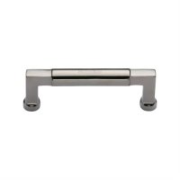 C0312 101-PNF - Heritage Brass Cabinet Pull Bauhaus Design 101MM CTC Polished Nickel Finish