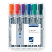 Staedtler Flip Chart Markers - 6pk (Orange, Red, Purple,Blue, Gr