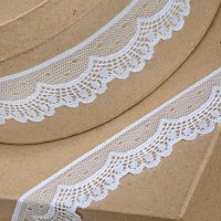 Scalloped Lace Trim White - 38mm x 5m