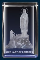 Lazer Engraved Crystal/Our Lady of Lourdes   (50625)