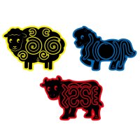 BrainPlay - 3 Animal Chalk Board Set (50x70cm)