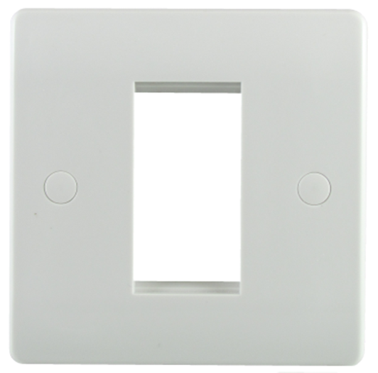 Sline 1G Single Aperture Euro Mod Plate White SLEP/1