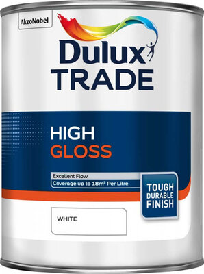 Dulux Trade High Gloss White 1L Paint 5089649