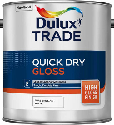 Dulux Trade Quick Dry Gloss Pure Brilliant White 2.5L Paint 5220092