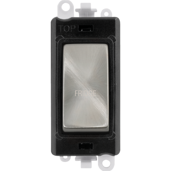 Click Gridpro 20A DP Gridswitch "Fridge" Satin Chrome Black Insert GM2018BKSC-FD