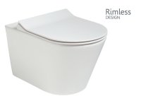 REFLECTIONS WALL HUNG RIMLESS WC -SLIM SOFT CLOSE SEAT