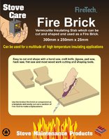 Easi Plumb Stove Care FireTech Fire Brick 30cm x 50cm x 2.5cm