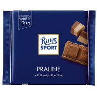 Ritter Sport milk chocolate covered fine praline bar 13x100g