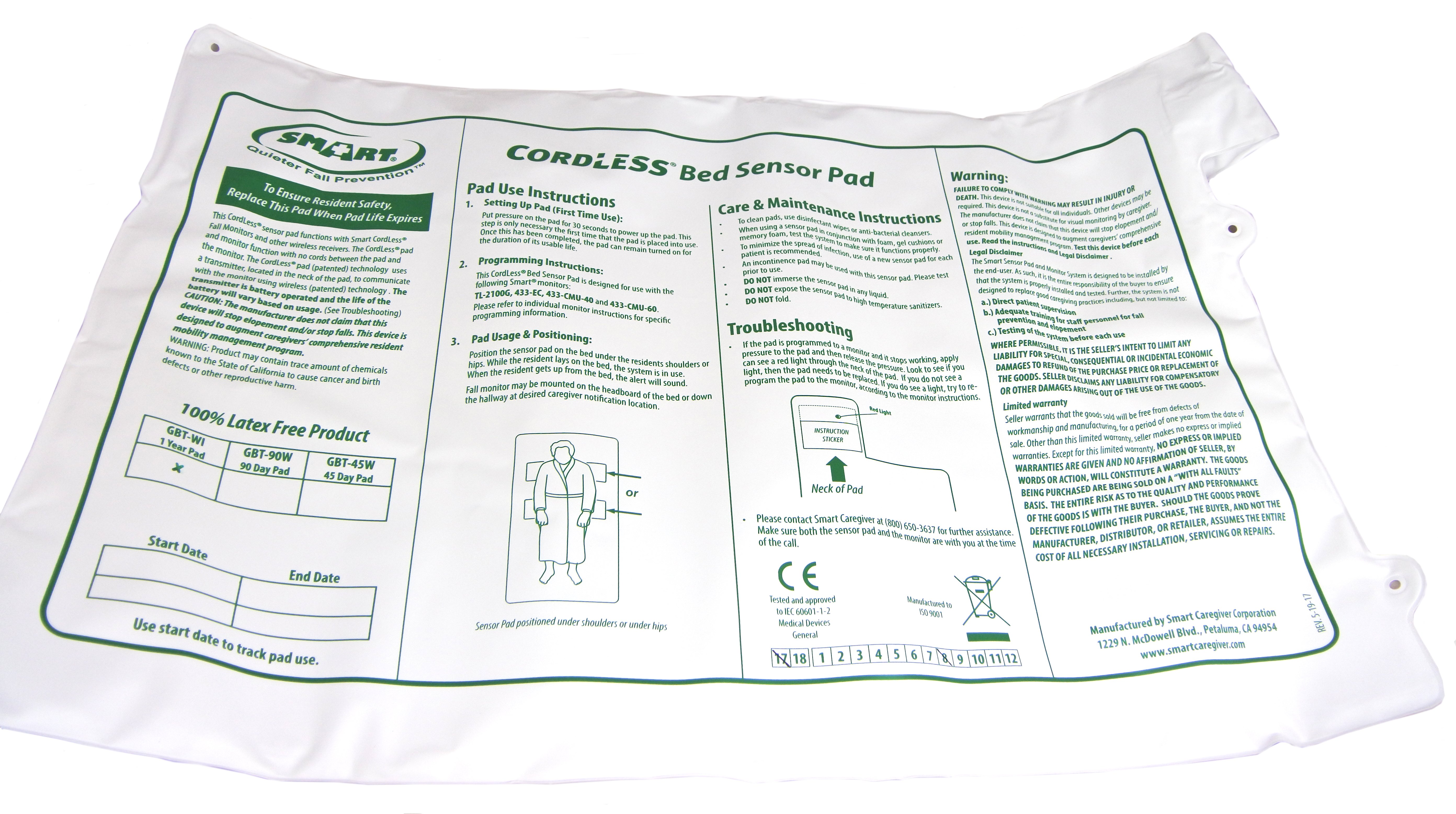 Wireless Bed Senor Pad and Alarm
