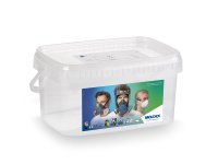 RESEALABLE PLASTIC CONTAINER FOR HALF MASKS