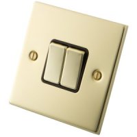 Polished Brass 2 Gang 2 Way Switch 6052-003