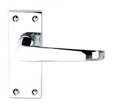 Victorian Straight Latch Door Handle Polished Chrome