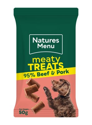 Natures Menu Meaty Treats Beef Dog Treats 12 x 50g