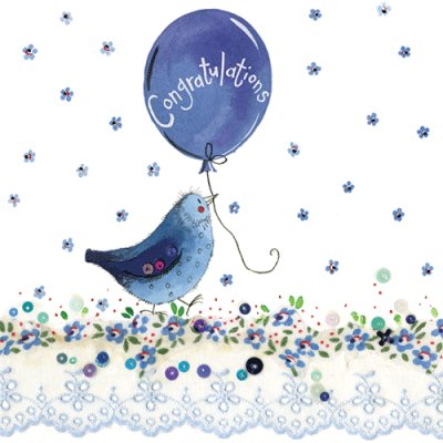 Bird & Balloon Congratulations Card
