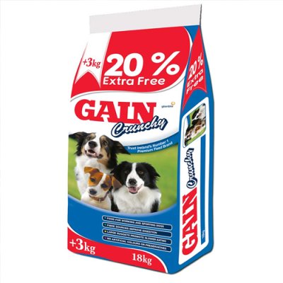 Gain Crunchy Dog Food - 15kg + 3kg Free  1