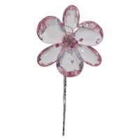 Large Crystal Daisy Pink/Sil Dia.40mm -  Pack of 6