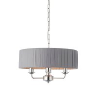 HIGHCLERE 3 LIGHT MULTI-ARM PENDANT BRUSHED CHROME WITH CHARCOAL
