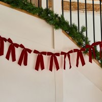 Red Velvet Bow Garland 2m