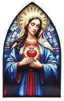 Metal Plaque with Light/S.H. of Mary  (49009)